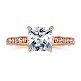 1.5 CT Princess Cut Solitaire Sterling Silver AAA CZ Engagement Ring
