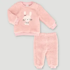 2 Piece Sherpa Bunny Set - Pink
