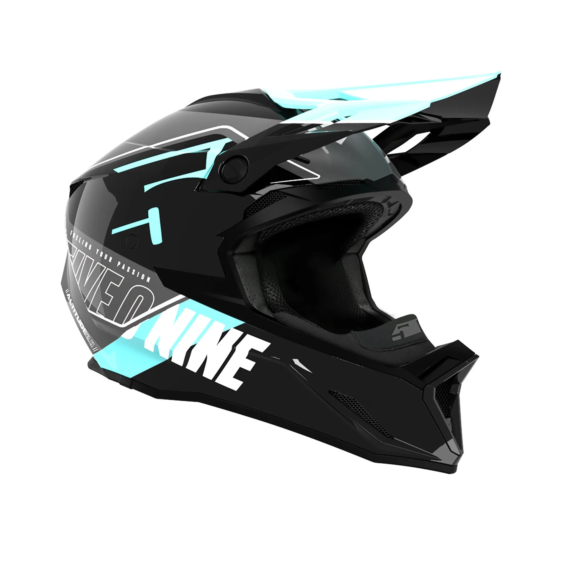 509  Altitude 2.0 Snowmobile Helmet Fidlock Strap Lightweight Open Face Mintnight FMVSS