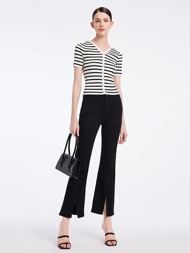 Acetate Stripe Pullover Top