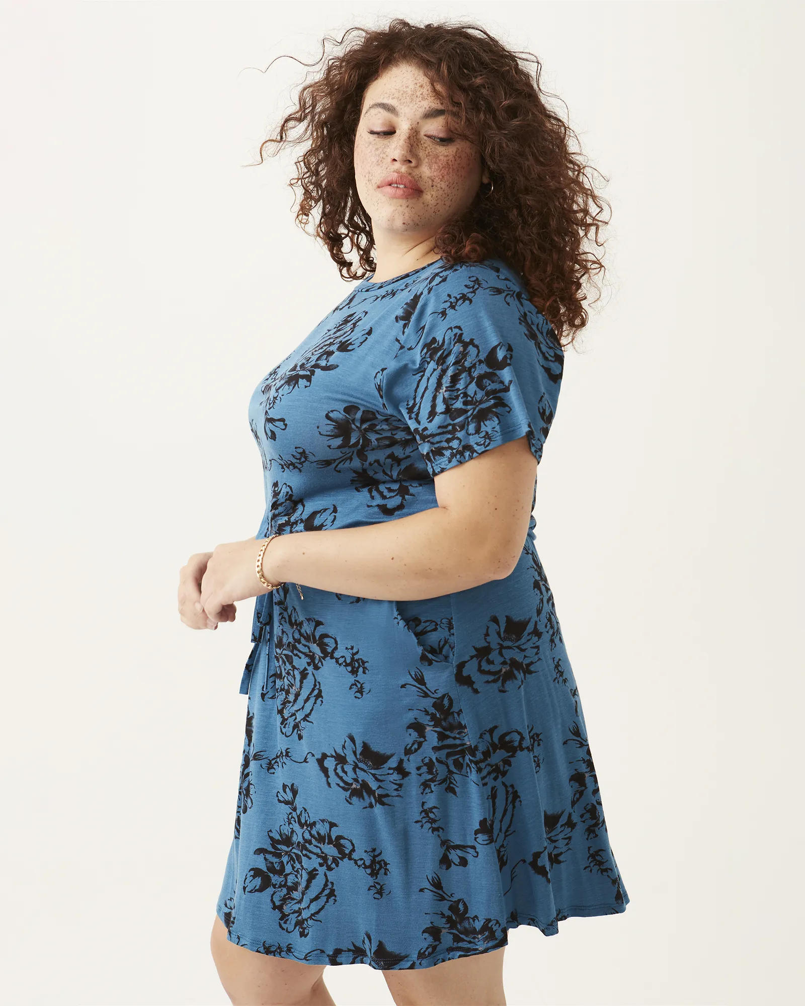 Adi Tie Waist Mini Dress | Azure Blue / Black
