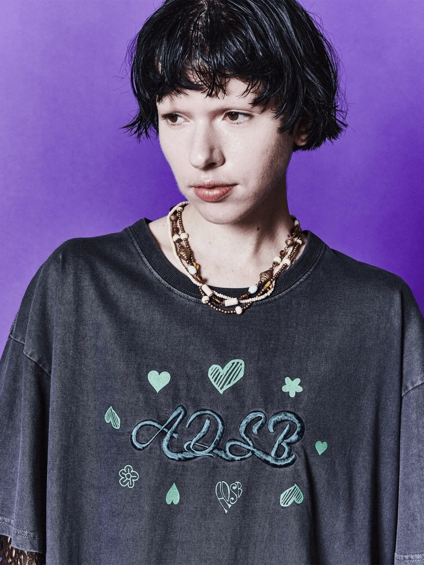 ADSB Hearts Card T-Shirts - Chcoal