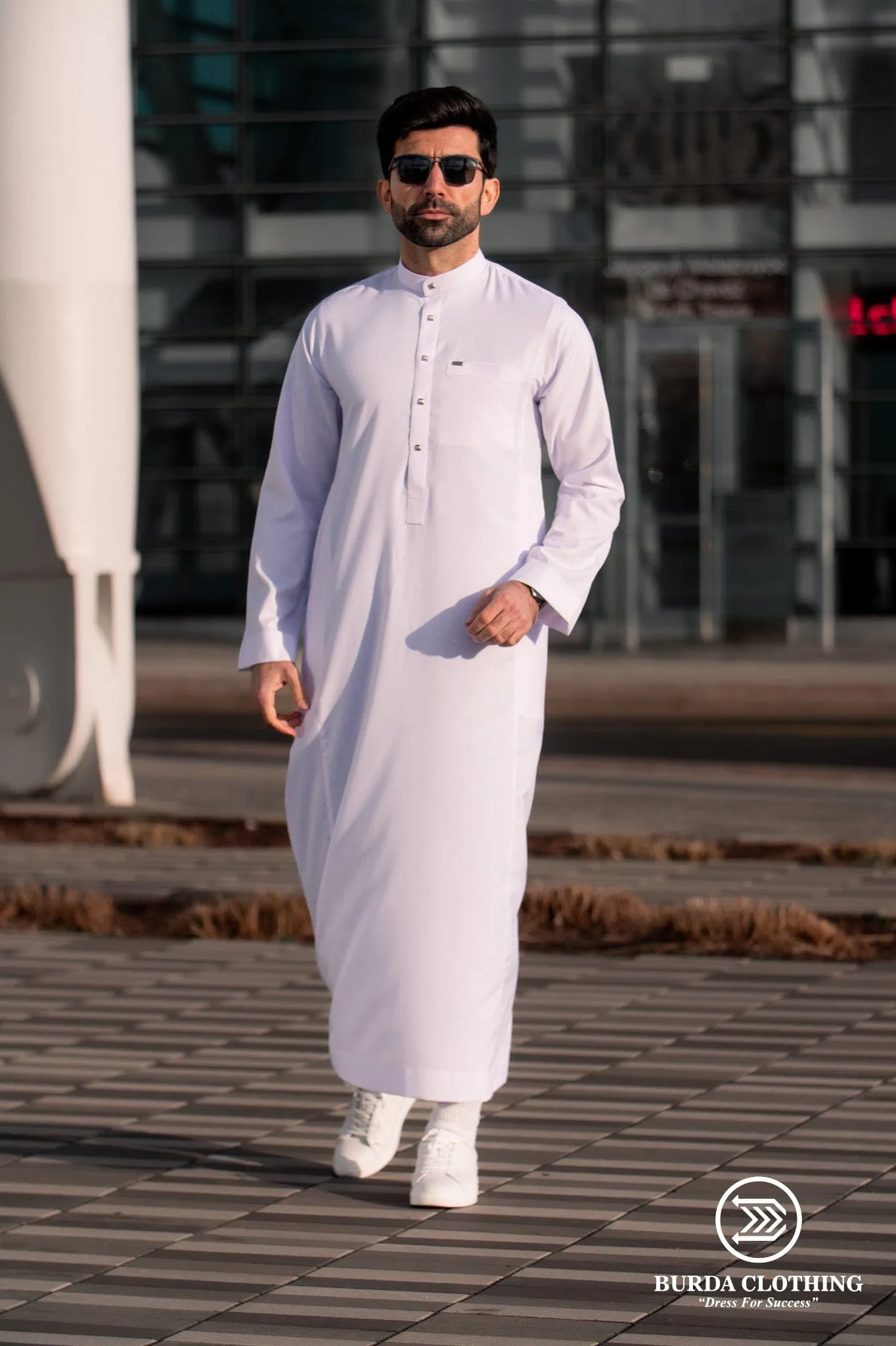 Adult Thobe 509 WHITE  ( FATHER & SON)