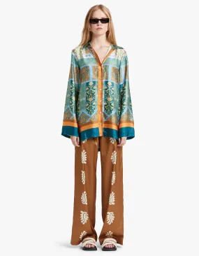 Allora Oversize Shirt - Floral Tile