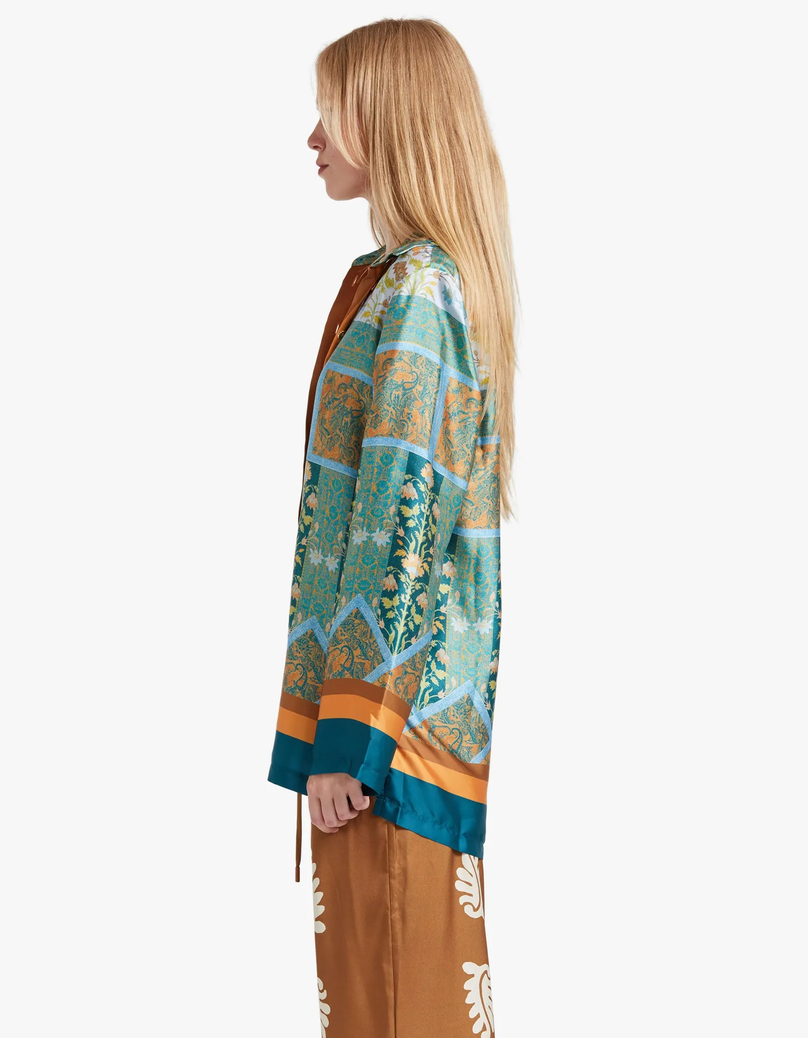 Allora Oversize Shirt - Floral Tile