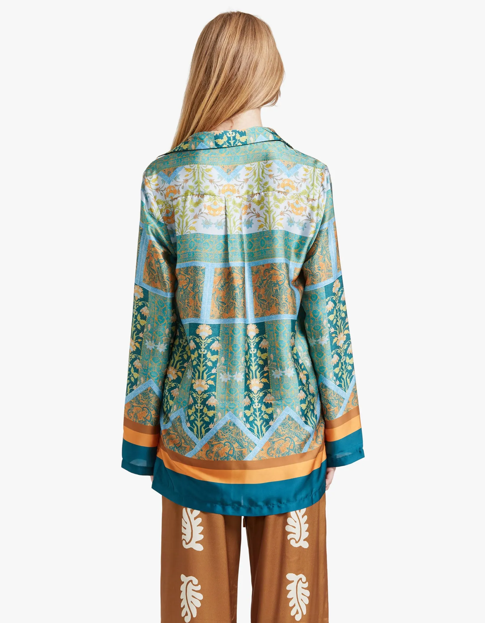 Allora Oversize Shirt - Floral Tile