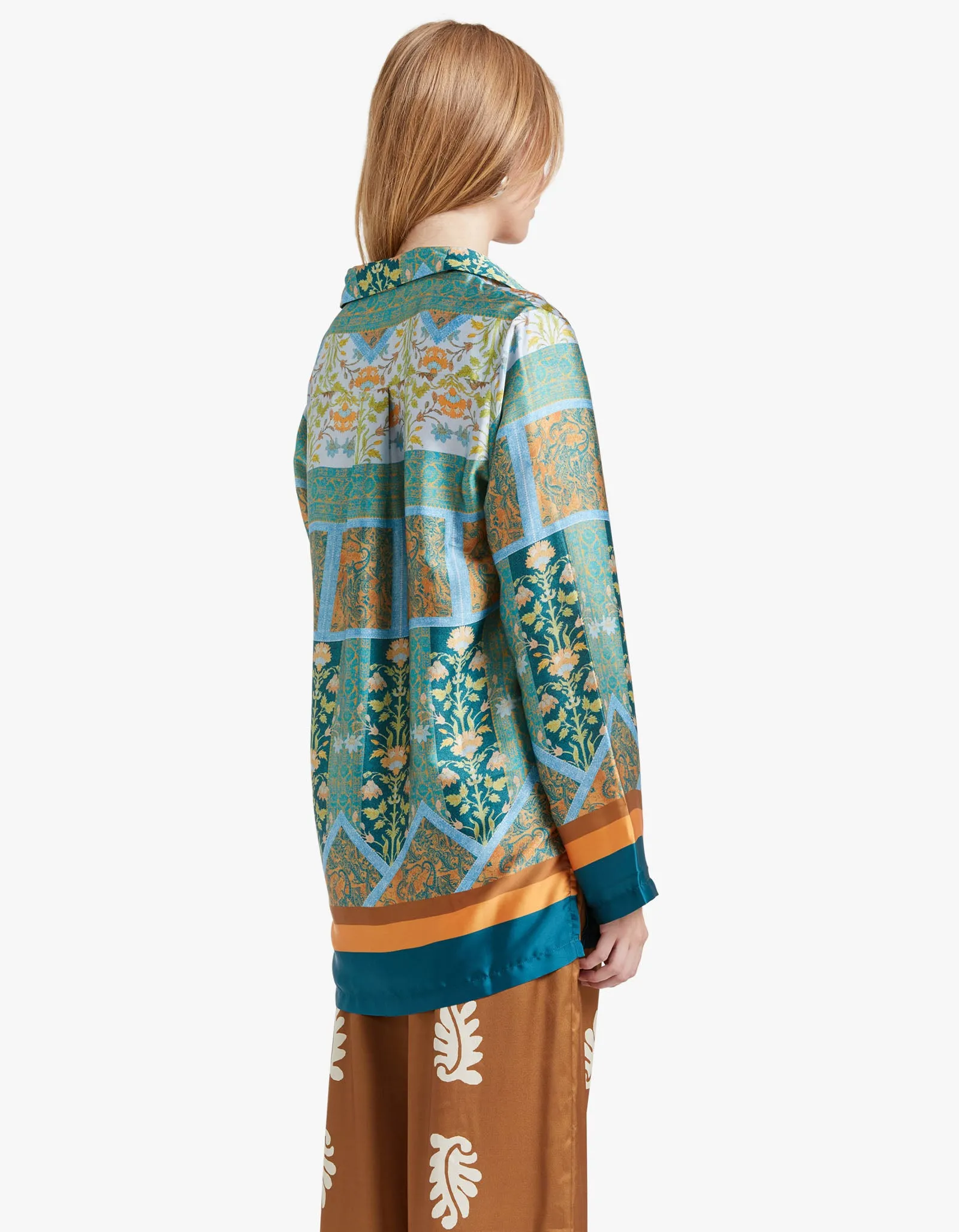 Allora Oversize Shirt - Floral Tile