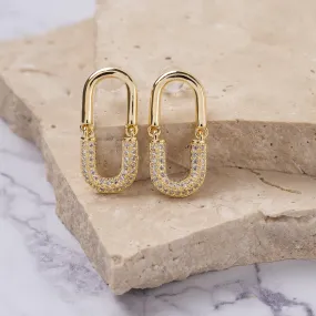 Angelina 14k gold plated cubic zirconia earrings