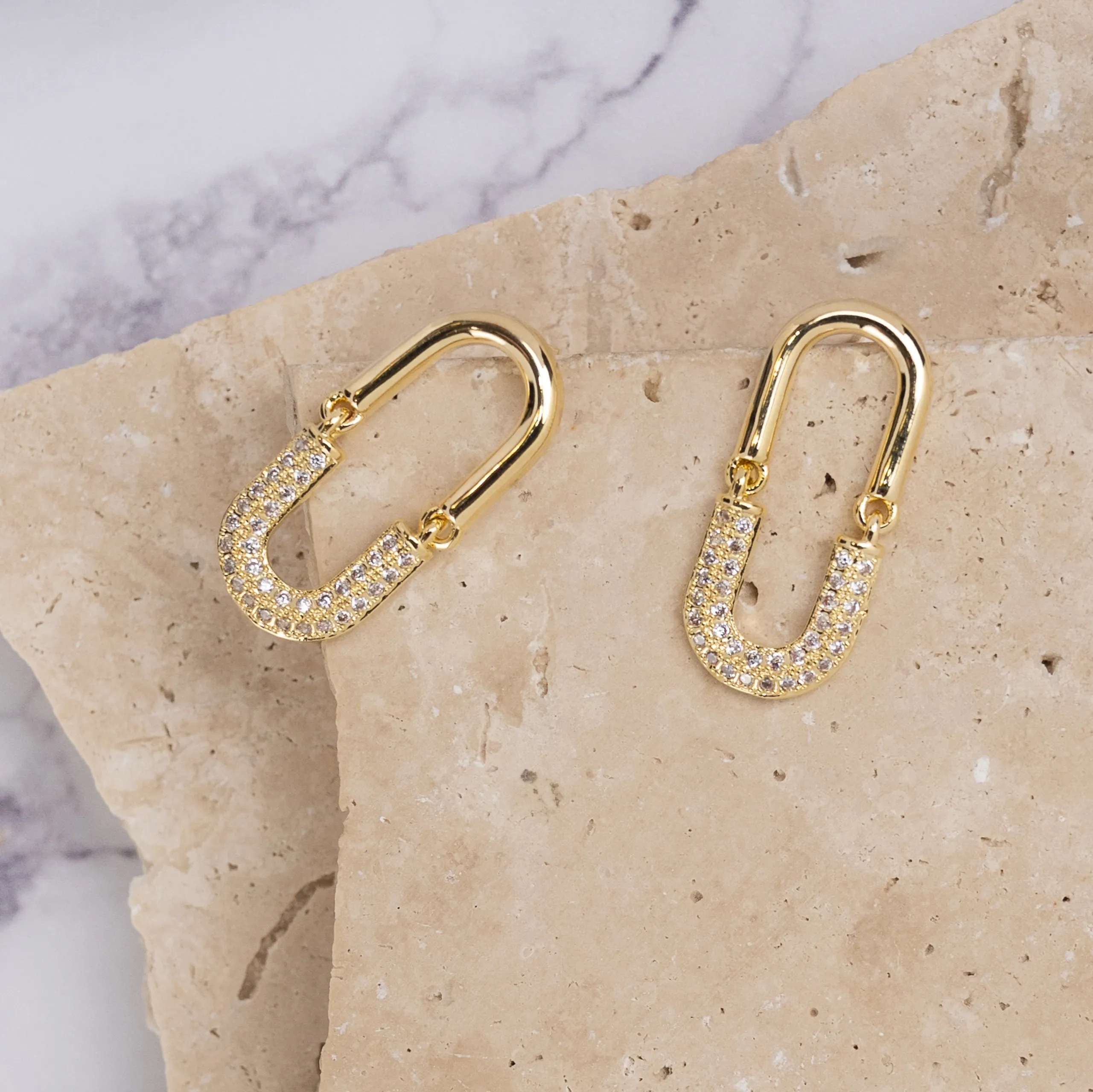 Angelina 14k gold plated cubic zirconia earrings