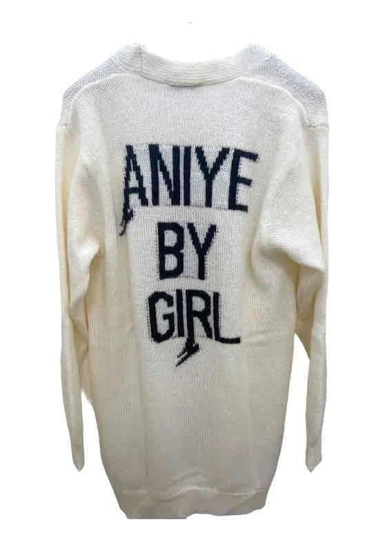 Aniye by Girl Maglia Cardigan 032384 Con Logo Retro Da Bambina