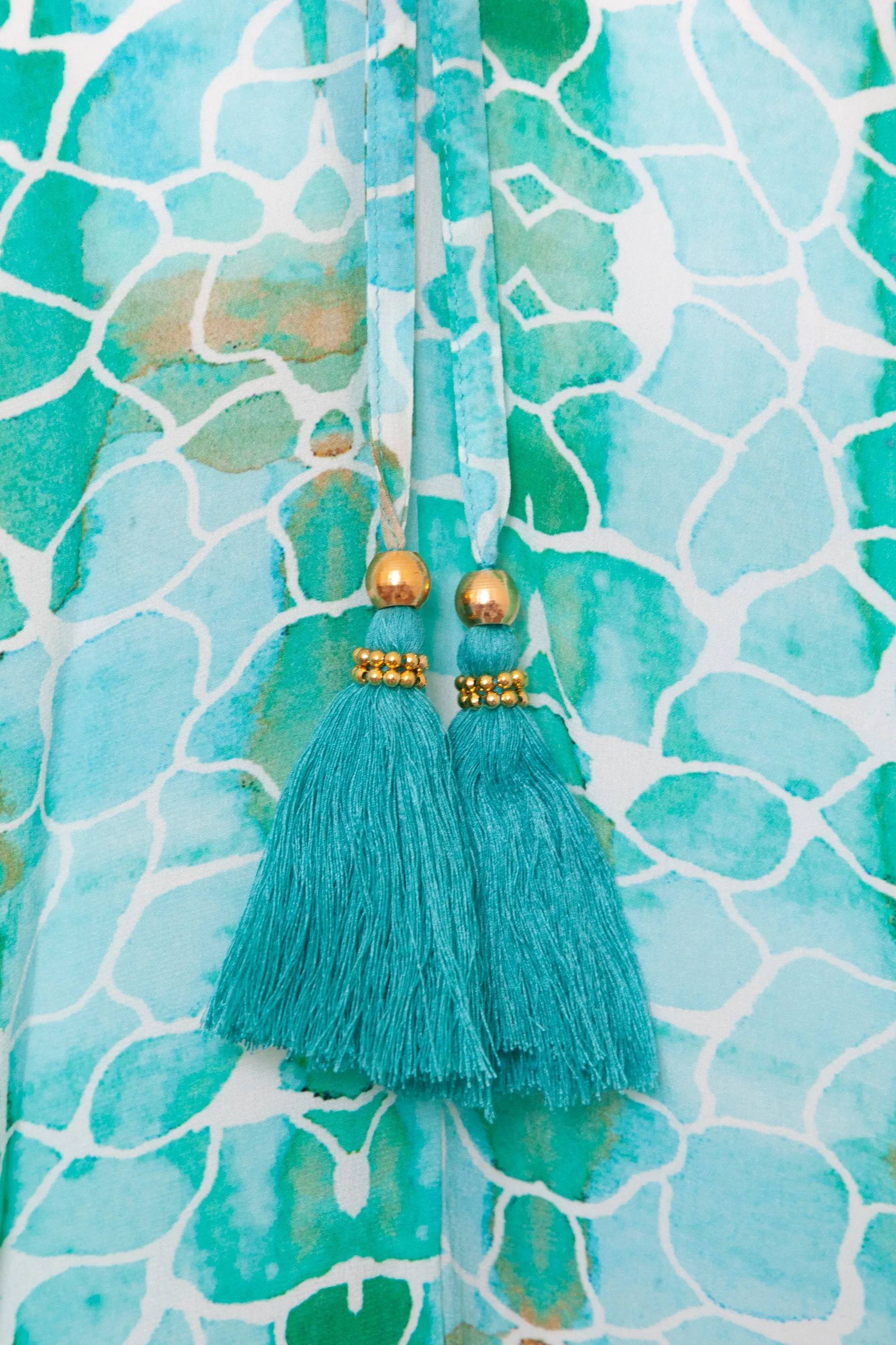 AQUA PEBBLES SILK MINI IBIZA DRESS