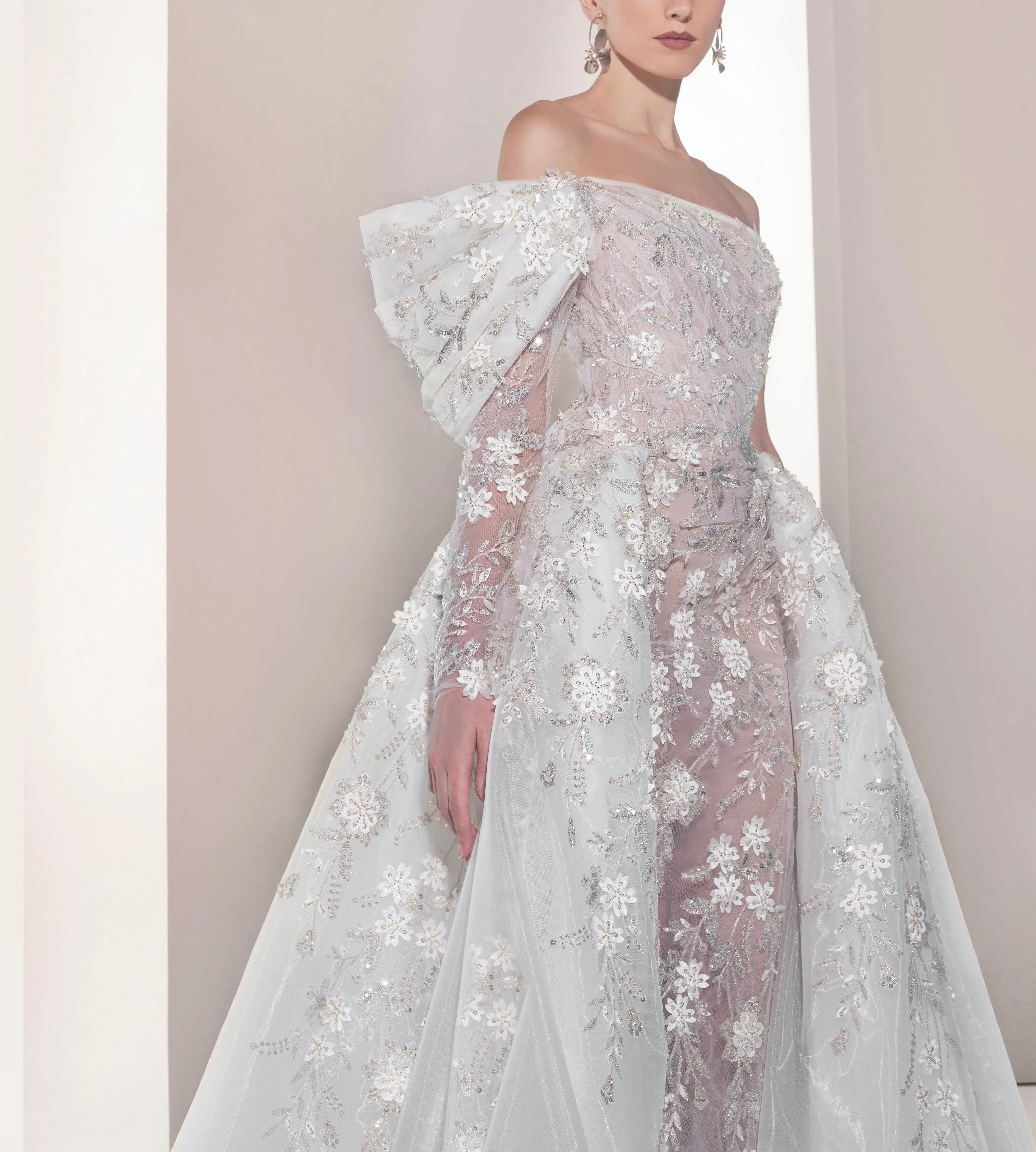 Asymmetrical Puffy Sleeves Dress