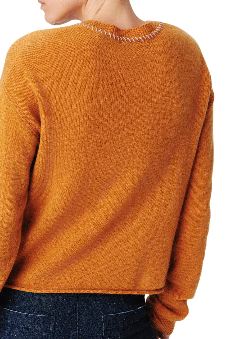 ATM Cashmere Long Sleeve Pullover in Cornelian Stone