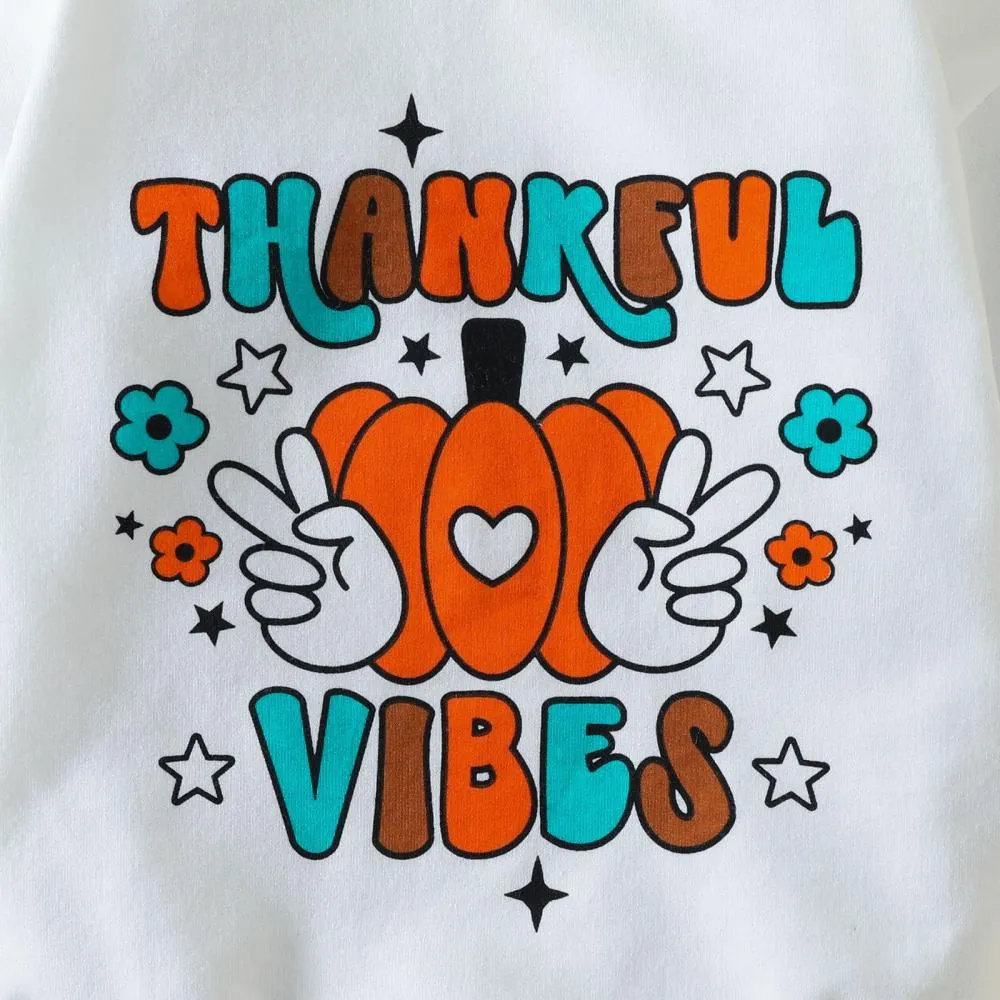 Autumn Toddler Thanksgiving Cartoon Letter Print Romper Wholesale Baby Clothes
