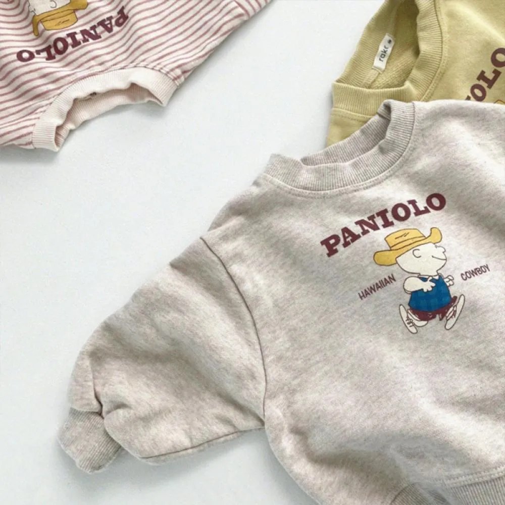 Baby Letter Sweatshirt Fall Olive Green Striped Cotton Top Wholesale Baby Clothes