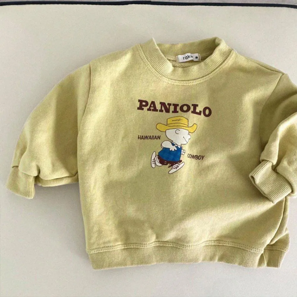 Baby Letter Sweatshirt Fall Olive Green Striped Cotton Top Wholesale Baby Clothes