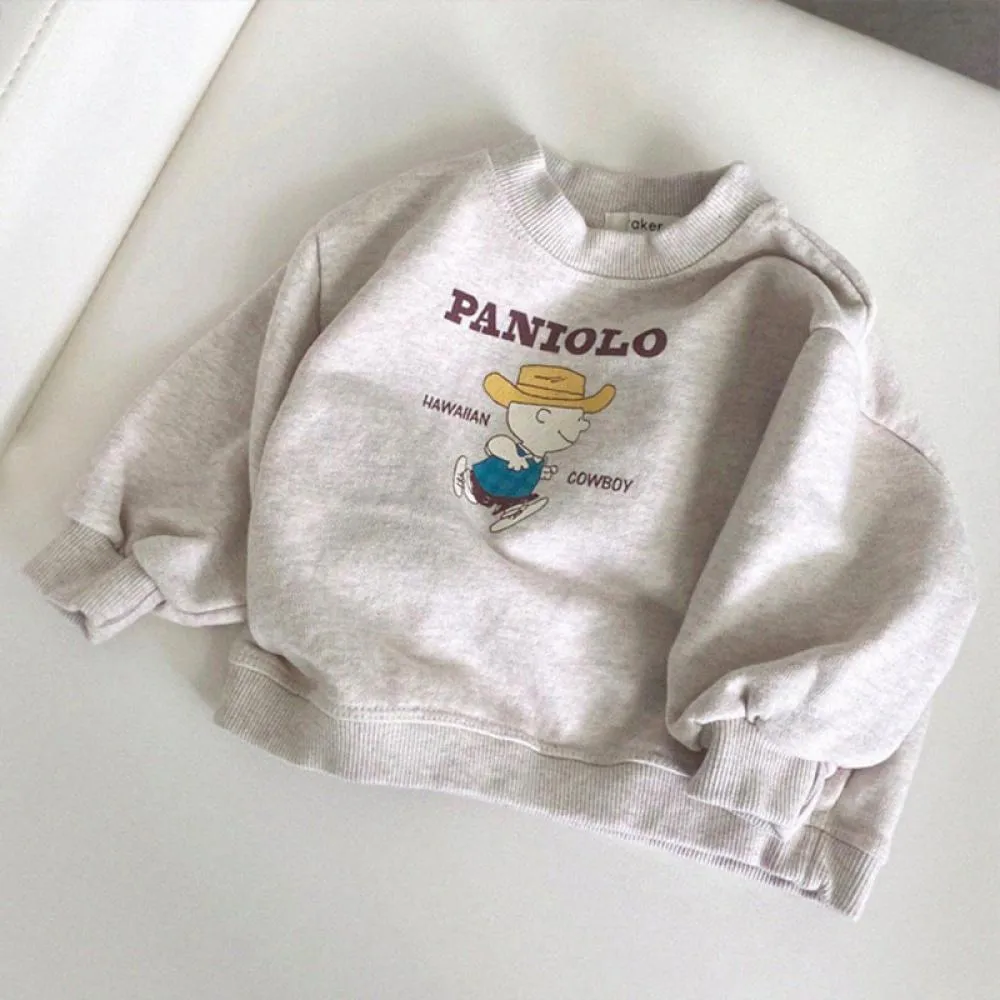 Baby Letter Sweatshirt Fall Olive Green Striped Cotton Top Wholesale Baby Clothes