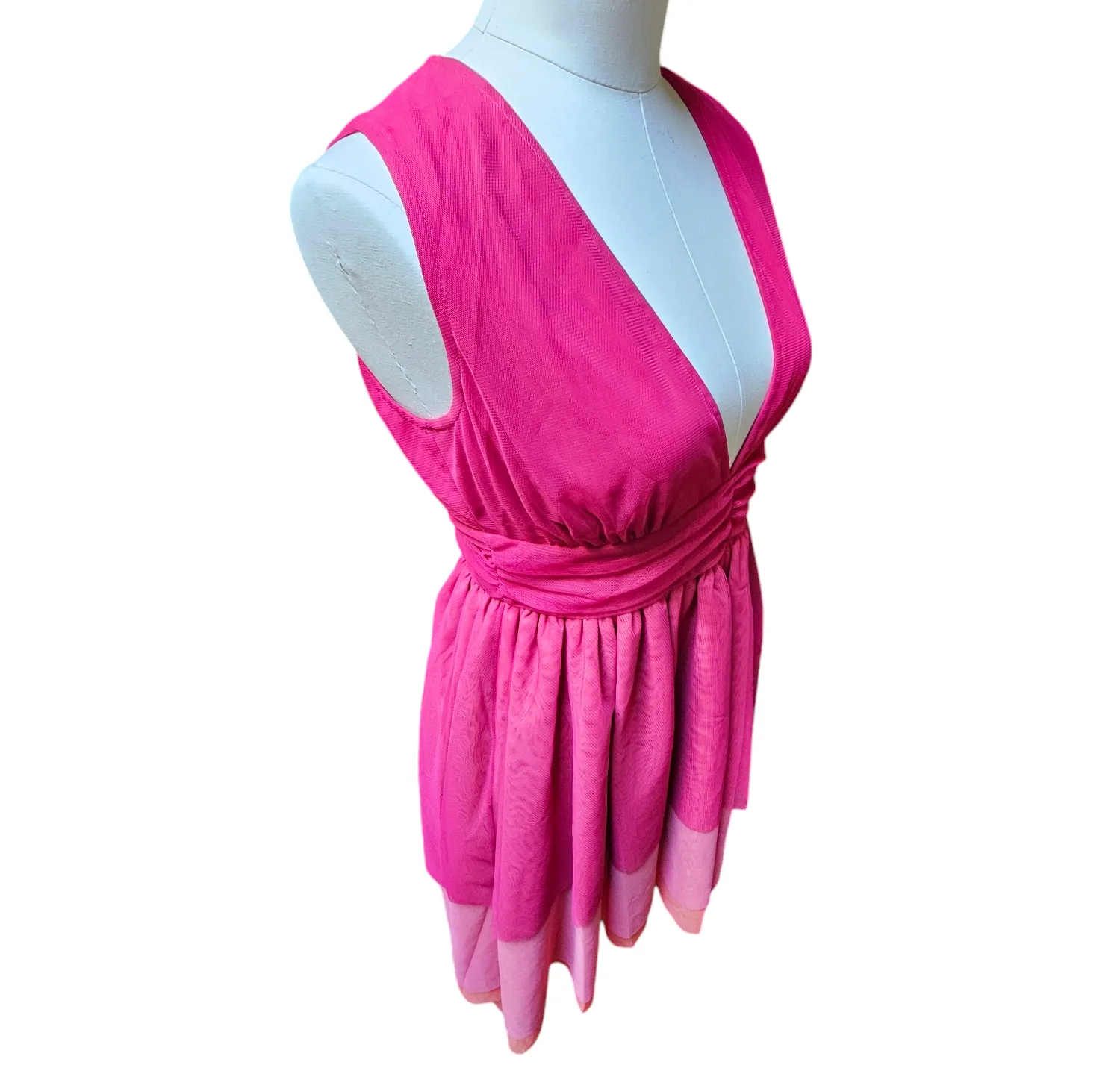 Be Blumarine Evening Gown Made in Italy Pink Fuchsia Orange Tulle Midi Dress 6