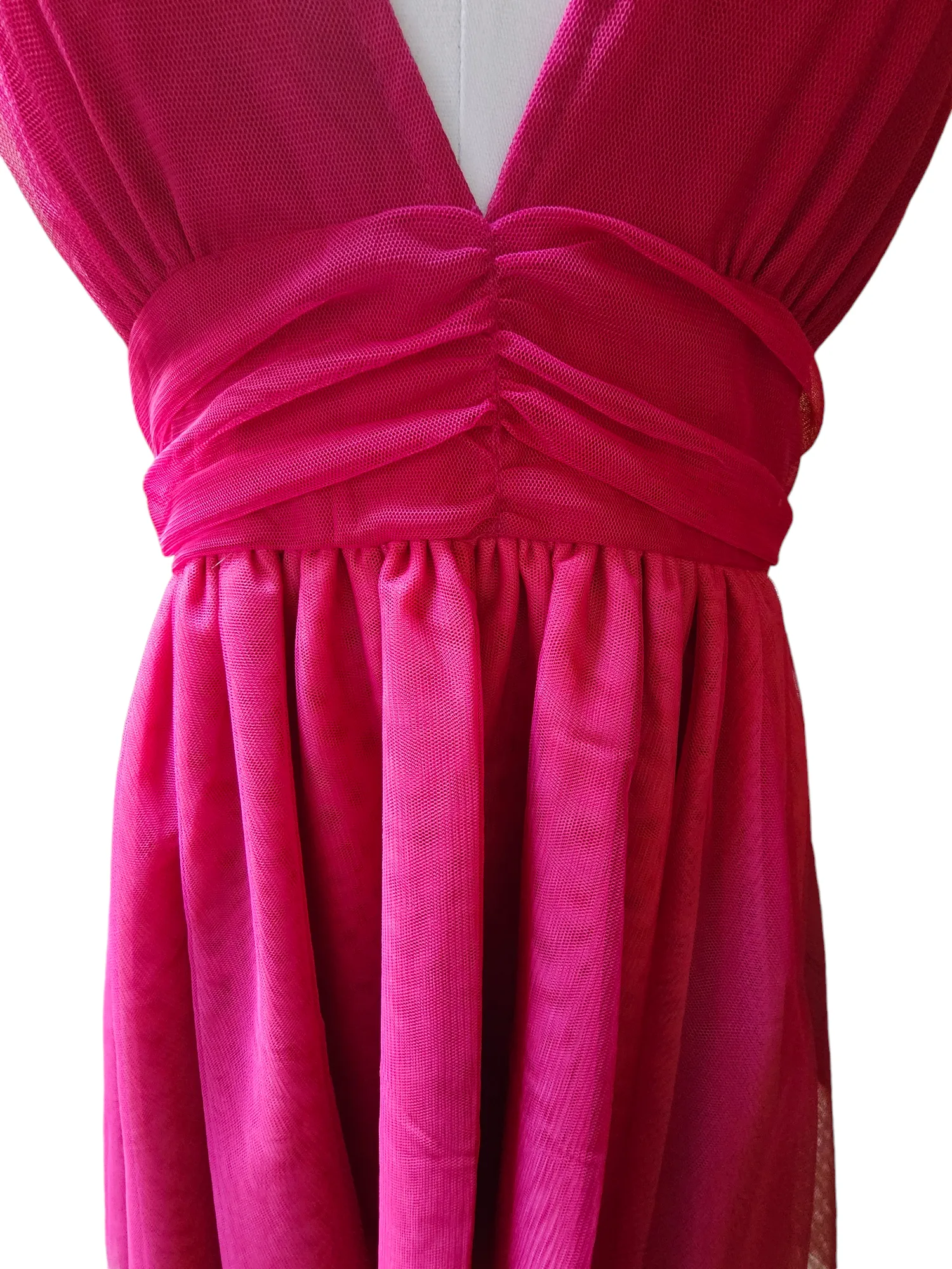 Be Blumarine Evening Gown Made in Italy Pink Fuchsia Orange Tulle Midi Dress 6