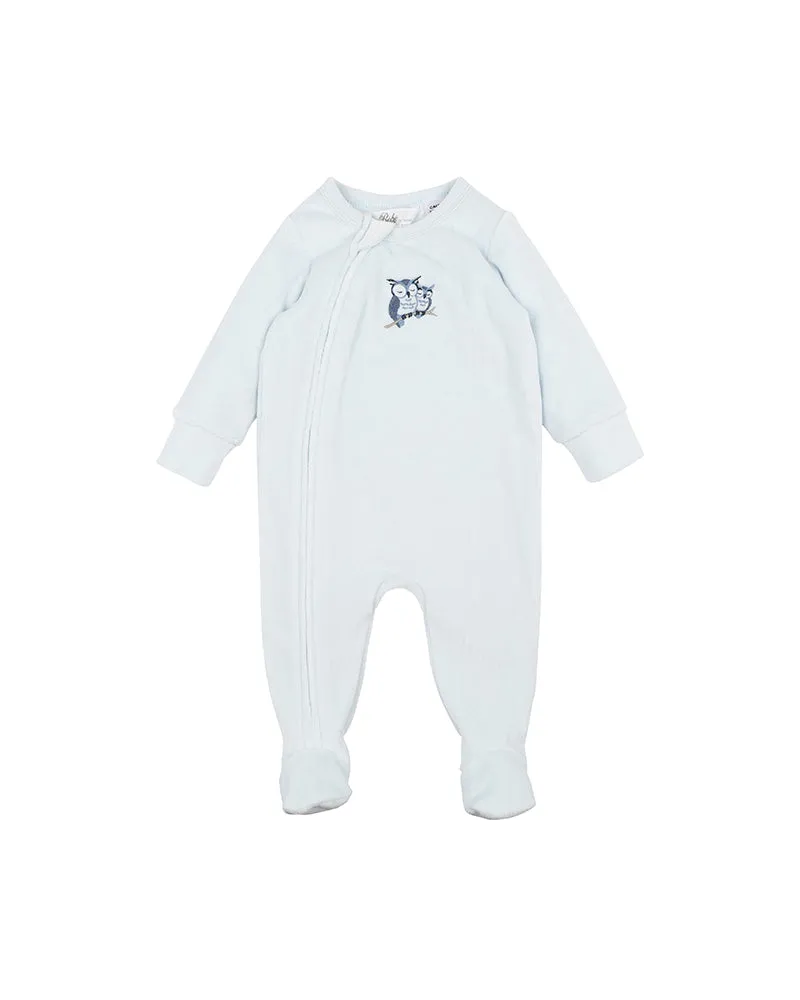 Bebe Dex Velour L/S Zip Onesie - Sage (Size 000-0)