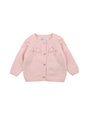 Bebe Needle Out Cardigan - Baby Pink (Size NB-2)