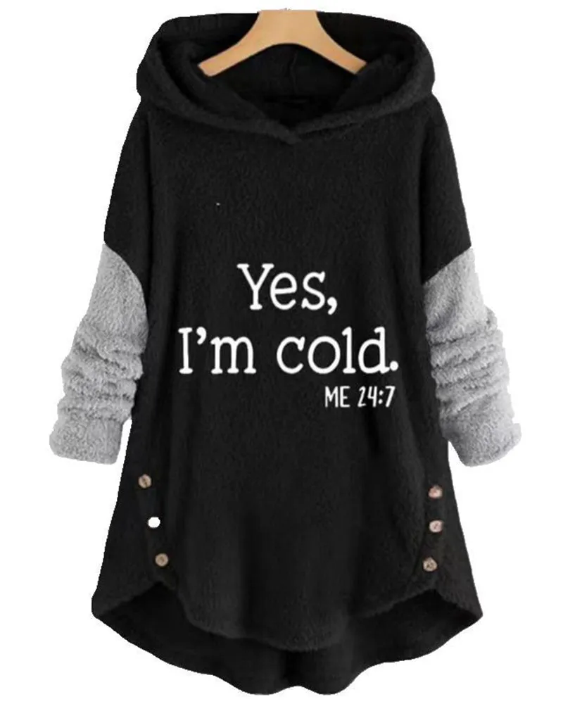 BerryBetty - Casual Long Sleeve Hoodie Printed Tunic Top