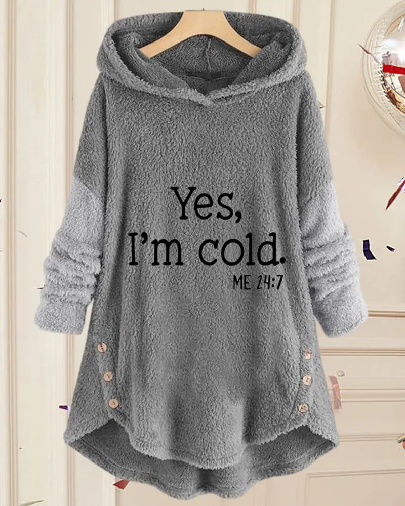 BerryBetty - Casual Long Sleeve Hoodie Printed Tunic Top