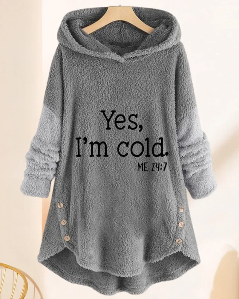 BerryBetty - Casual Long Sleeve Hoodie Printed Tunic Top