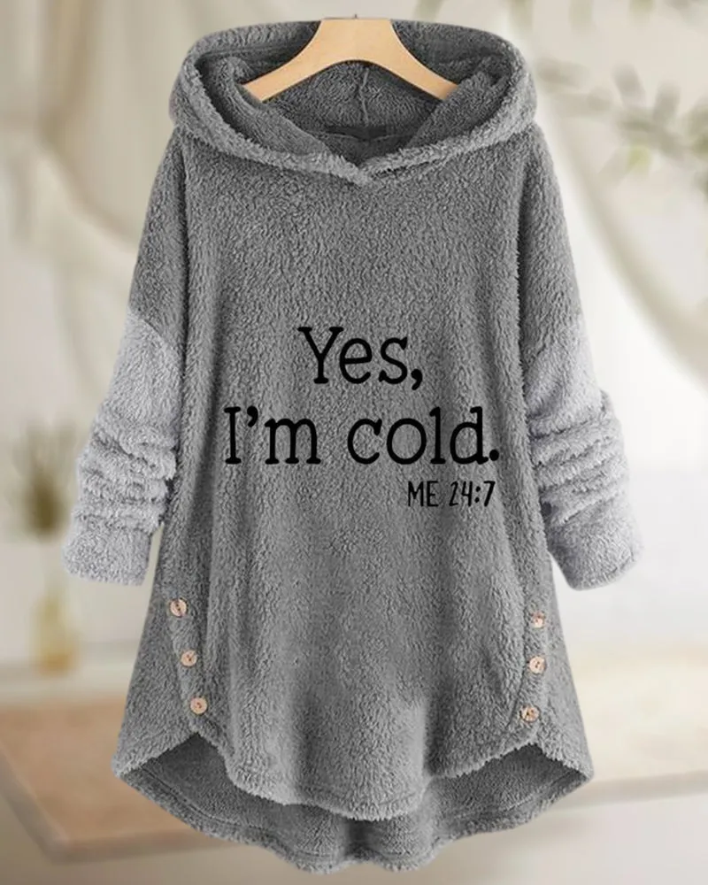 BerryBetty - Casual Long Sleeve Hoodie Printed Tunic Top