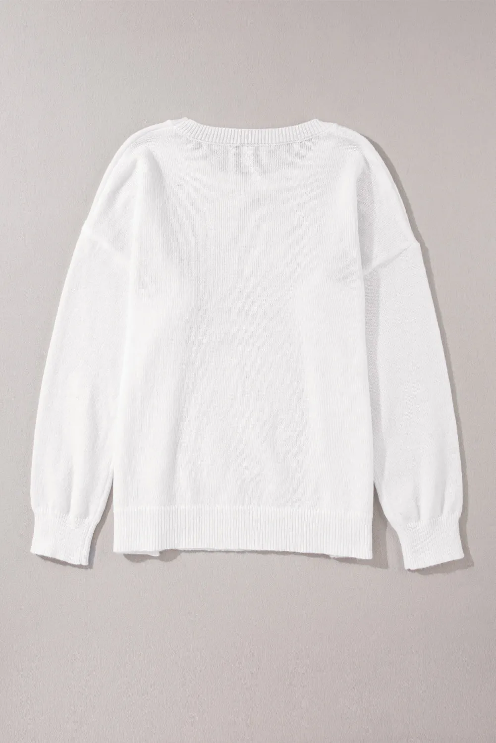 Black Holly Jolly Round Neck Casual Sweater