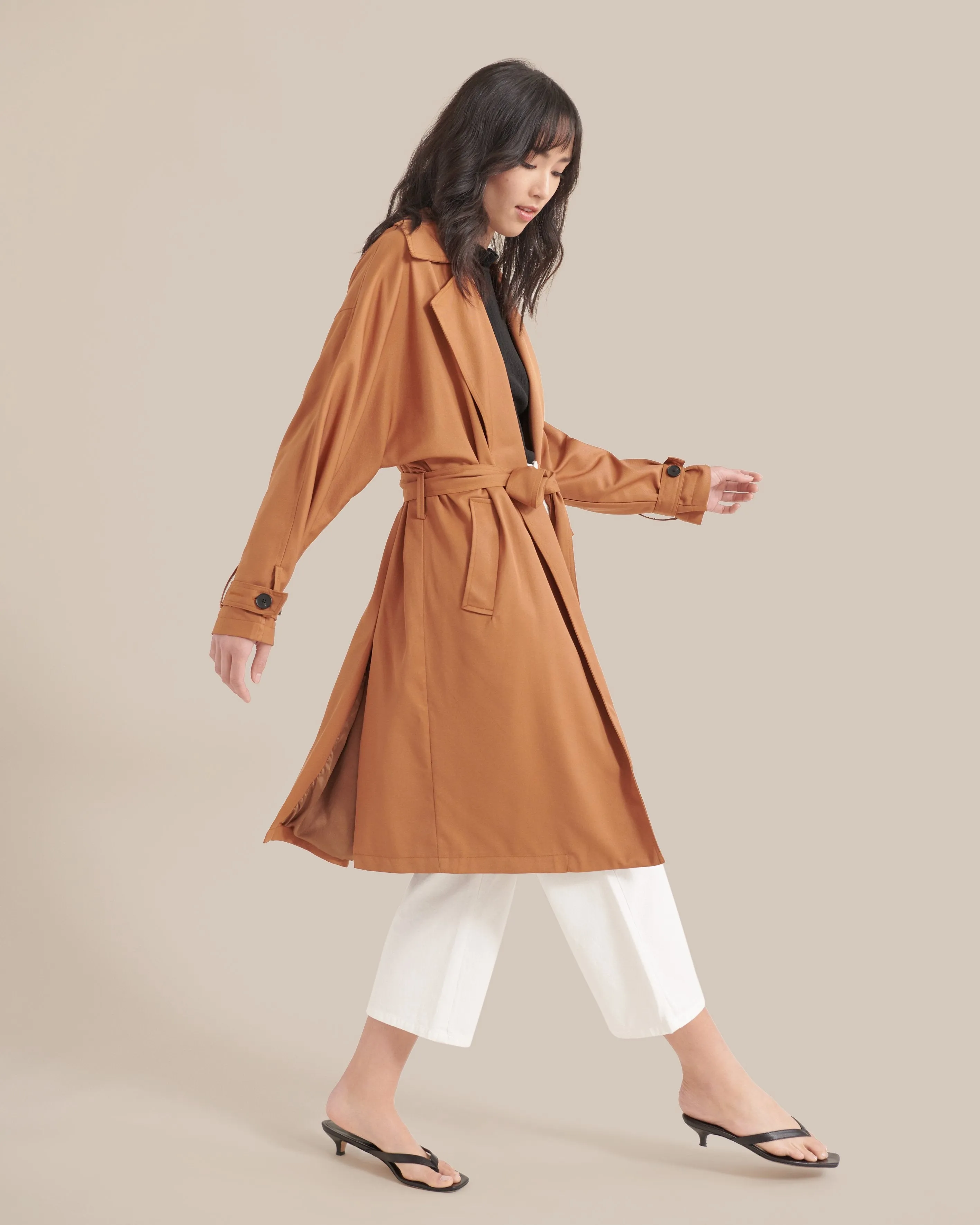 Brenna Tie-Front Trench Coat