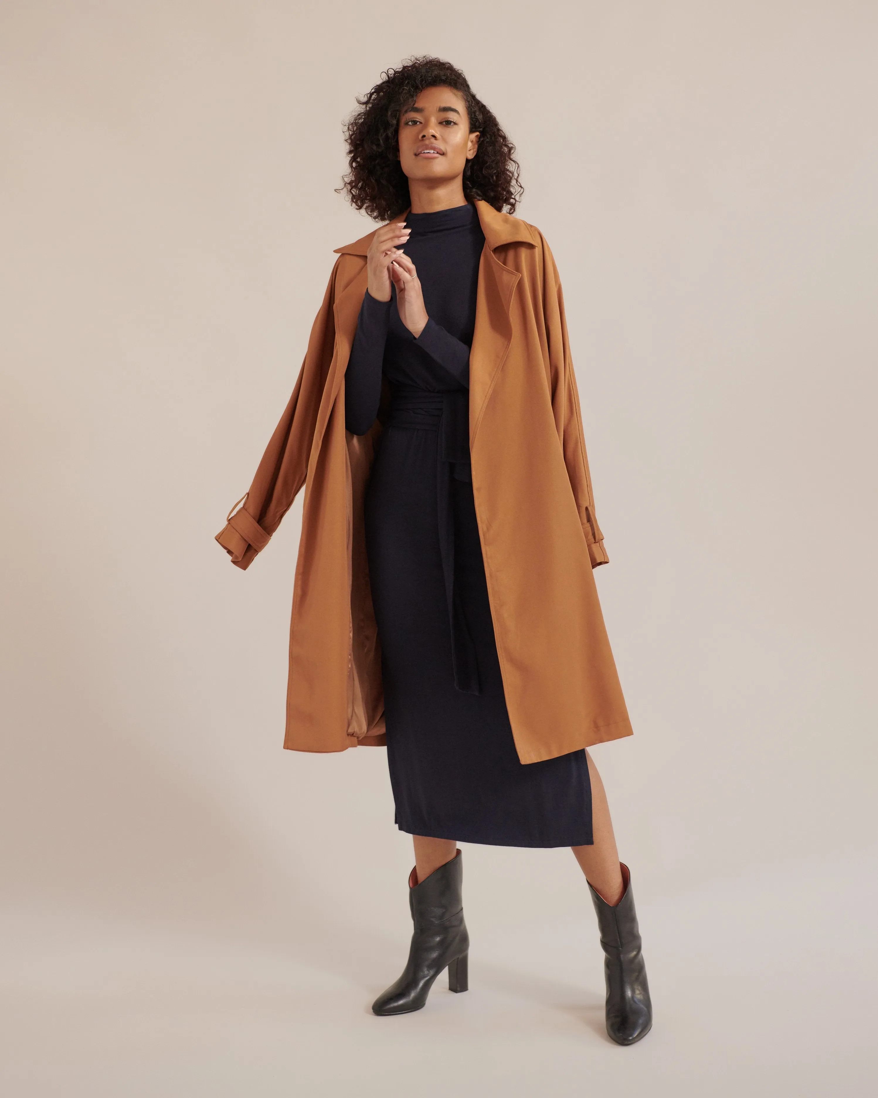 Brenna Tie-Front Trench Coat