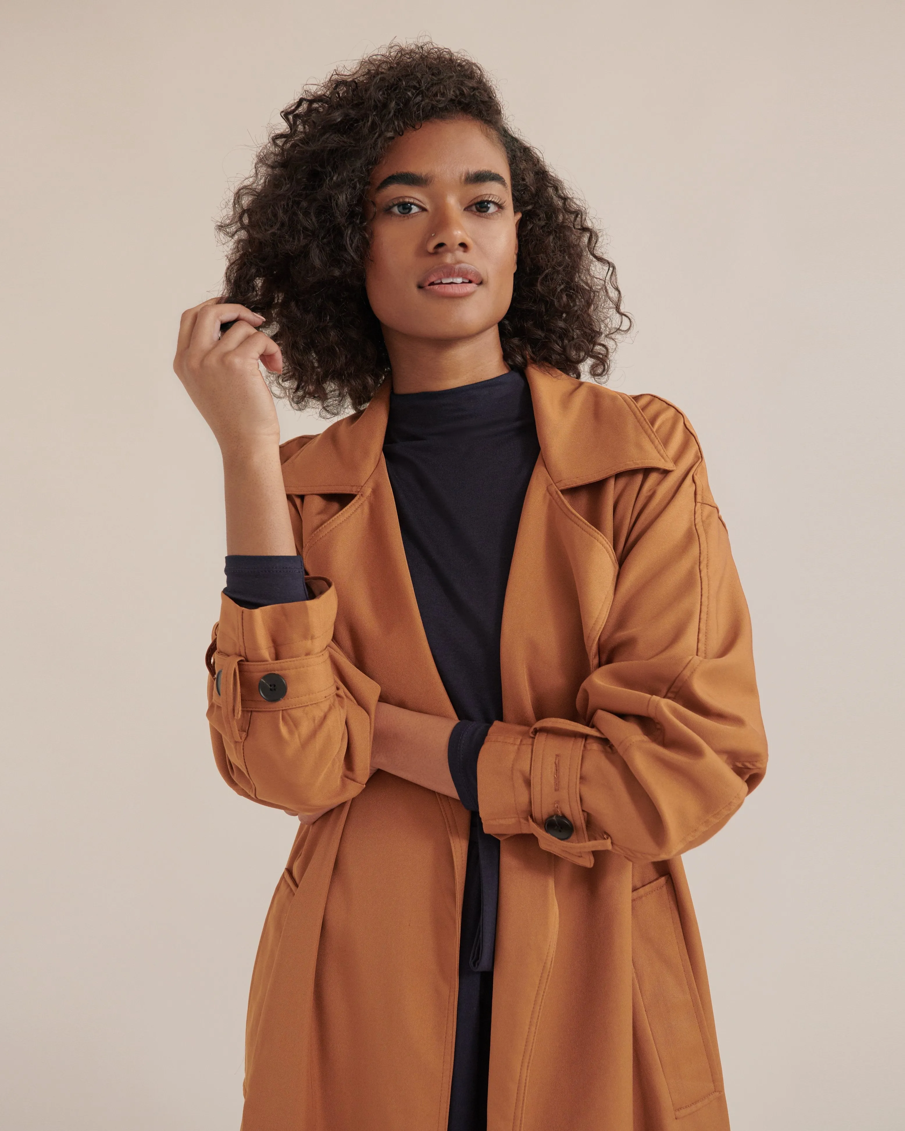 Brenna Tie-Front Trench Coat