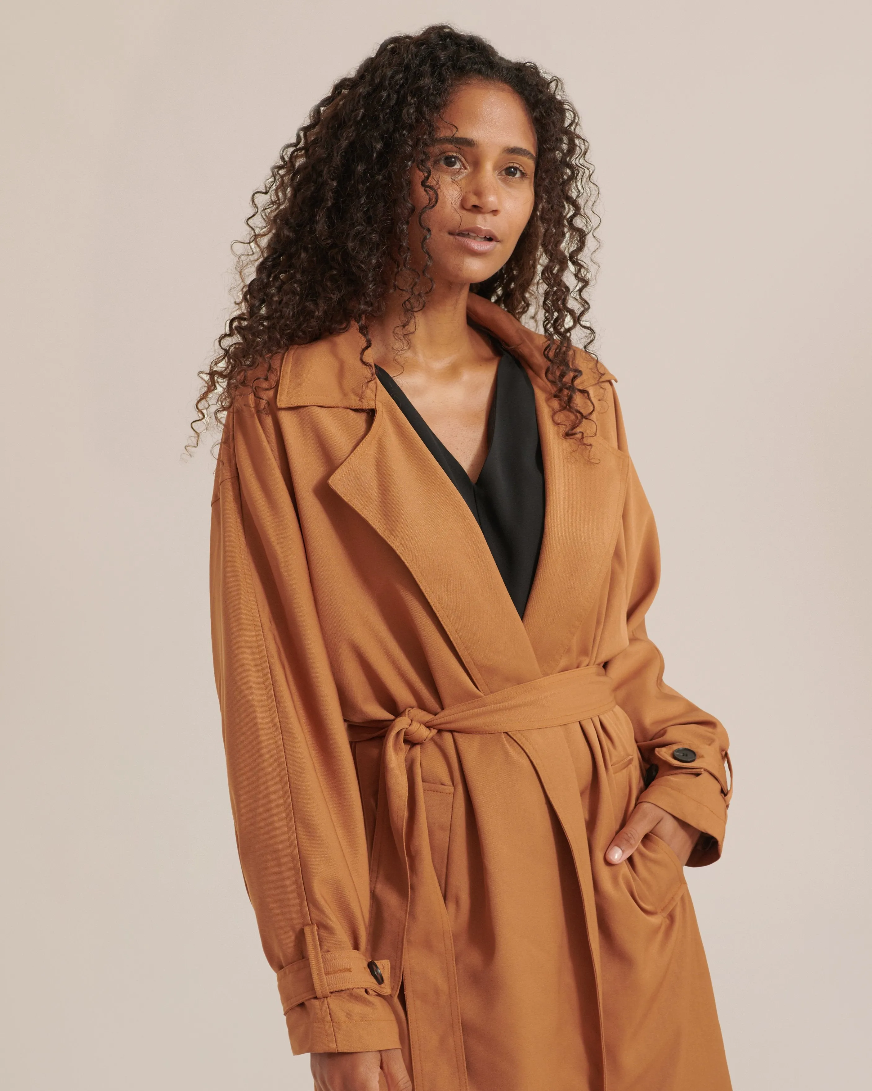 Brenna Tie-Front Trench Coat