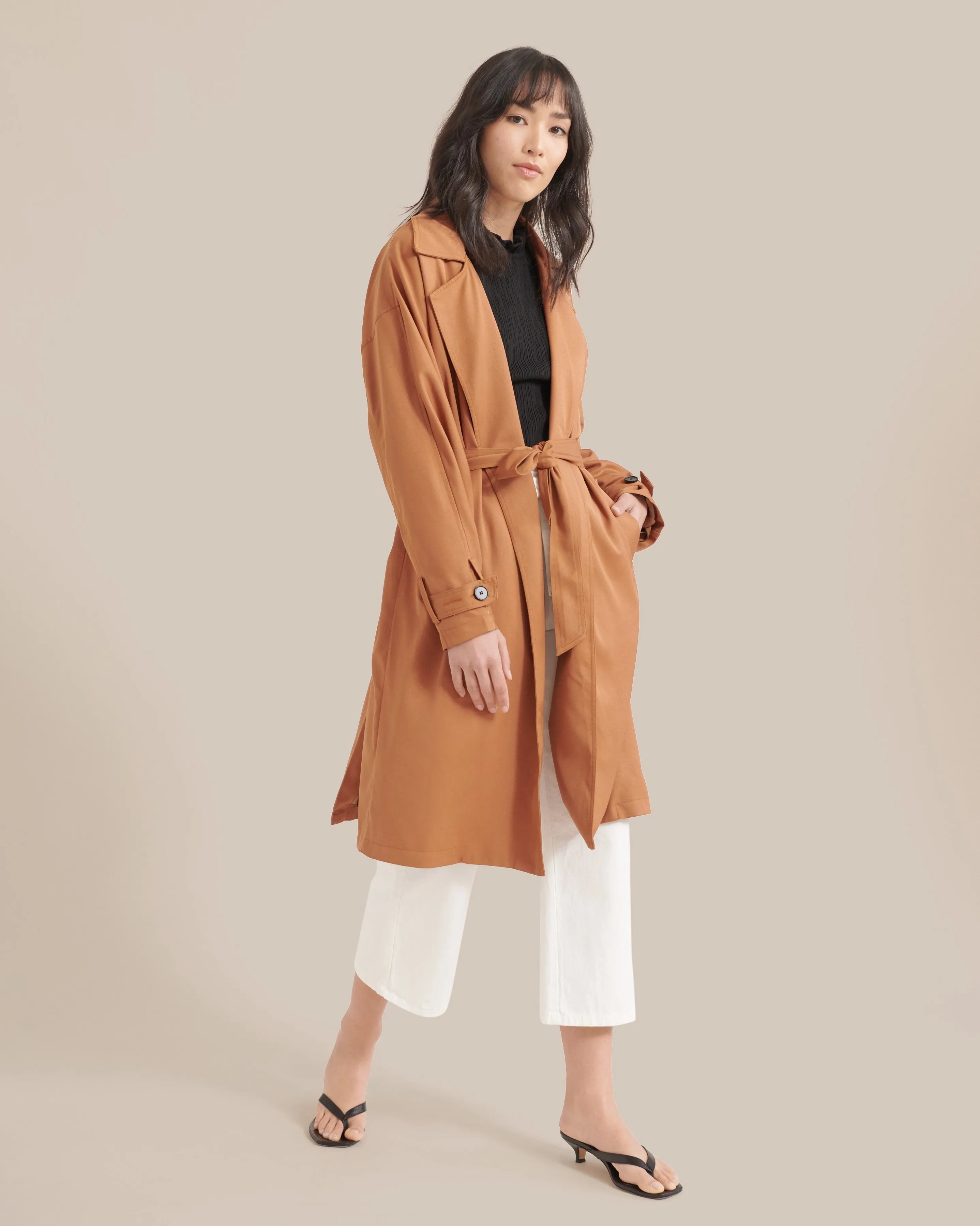 Brenna Tie-Front Trench Coat