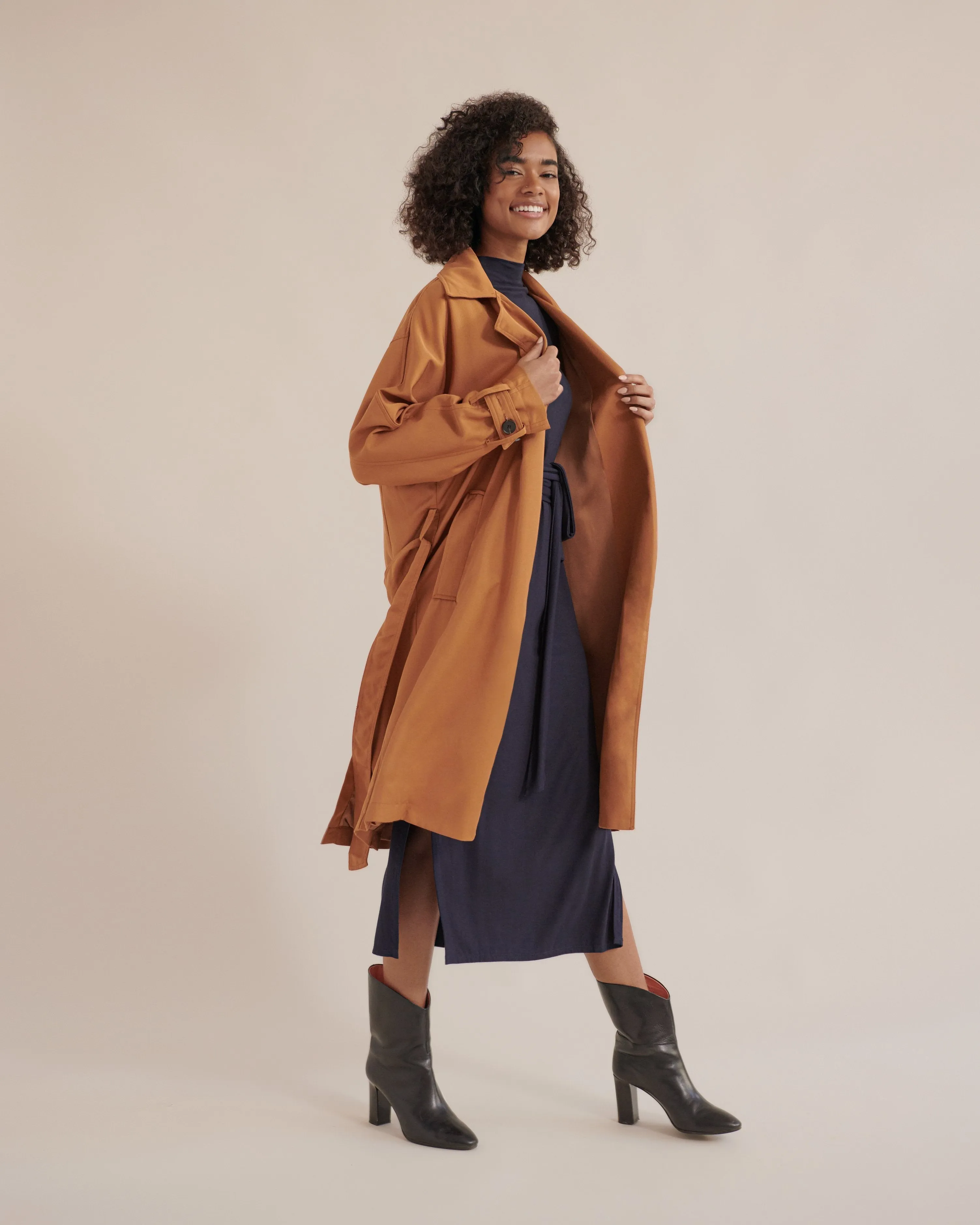 Brenna Tie-Front Trench Coat