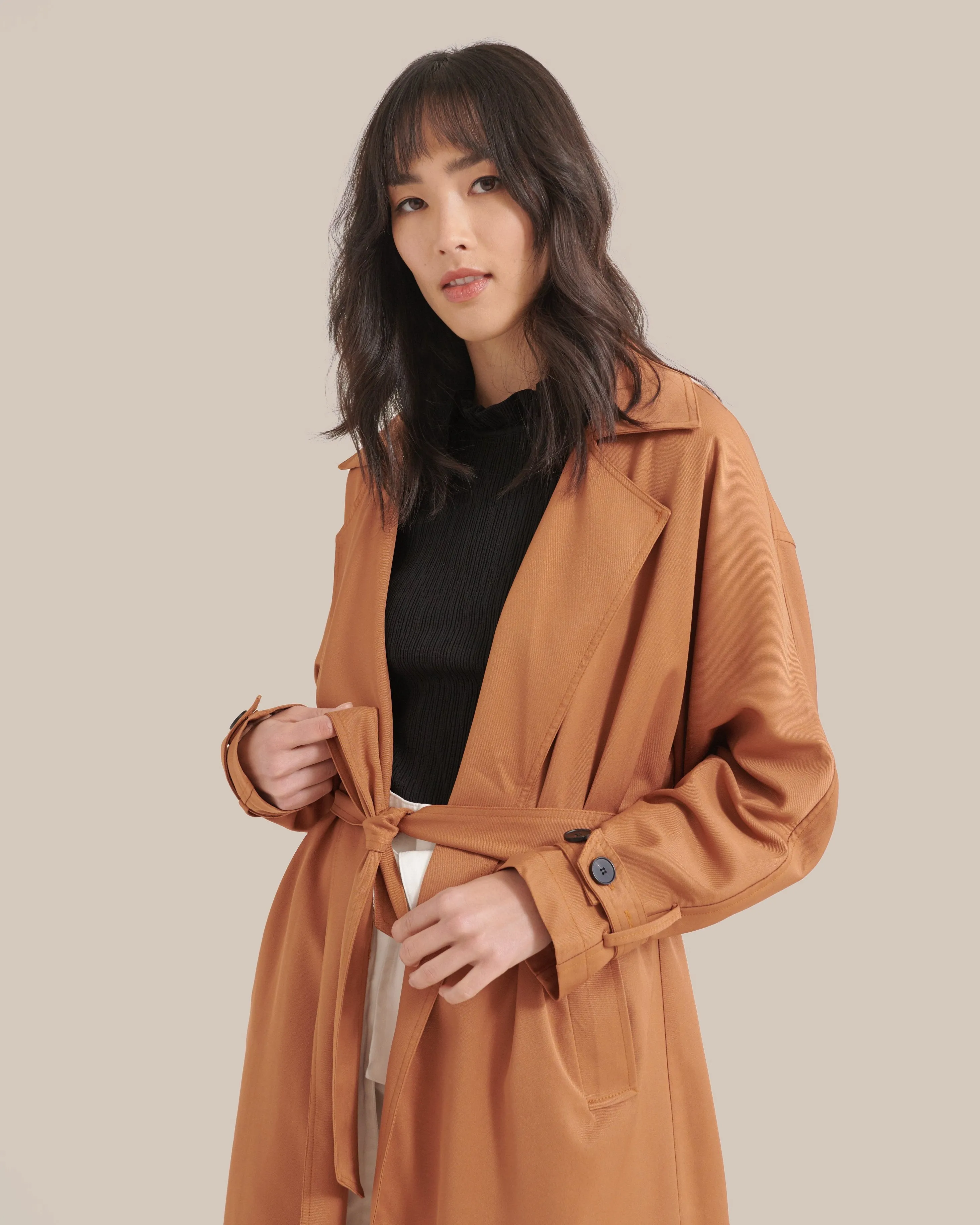 Brenna Tie-Front Trench Coat