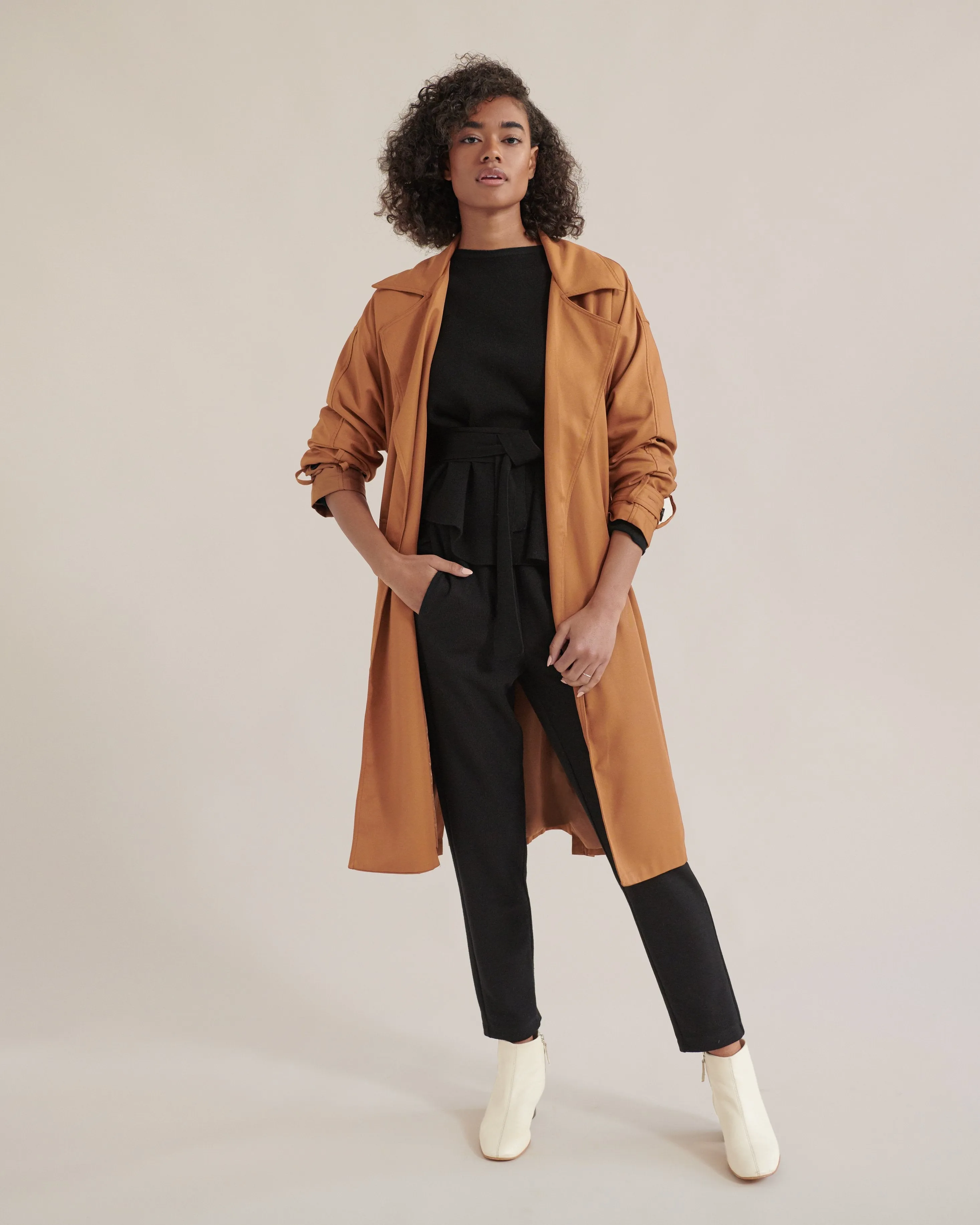 Brenna Tie-Front Trench Coat
