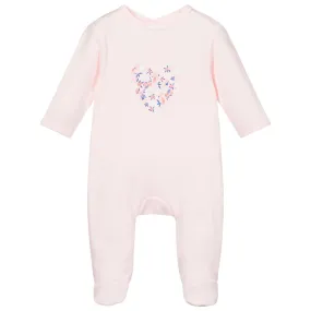Carrement Beau Baby Heart Print Back Snap Footie For Newborn