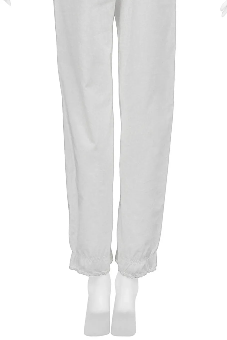 CHANTAL THOMASS WHITE COTTON JUMPSUIT WITH PINK FLORAL EMBROIDERY