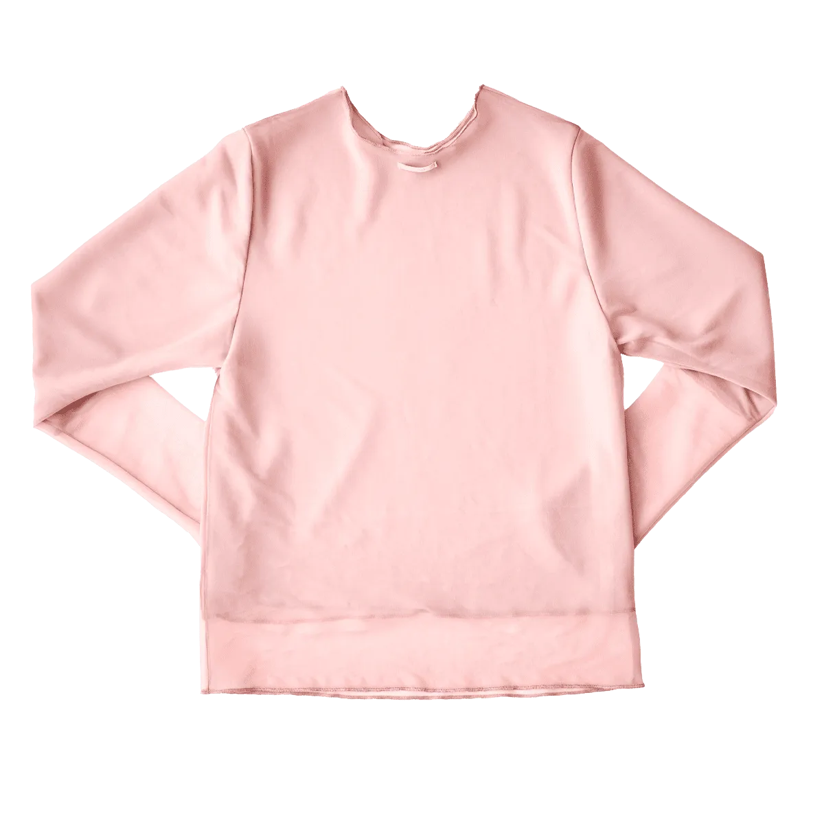 Crew Neck Pullover / Pink × Darkbeige