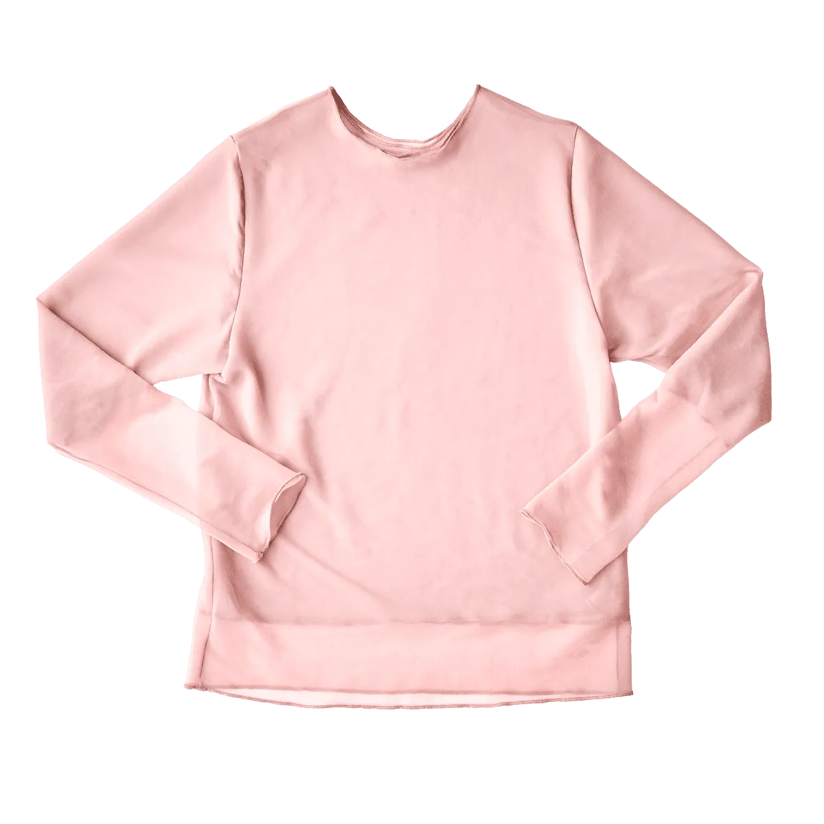 Crew Neck Pullover / Pink × Darkbeige
