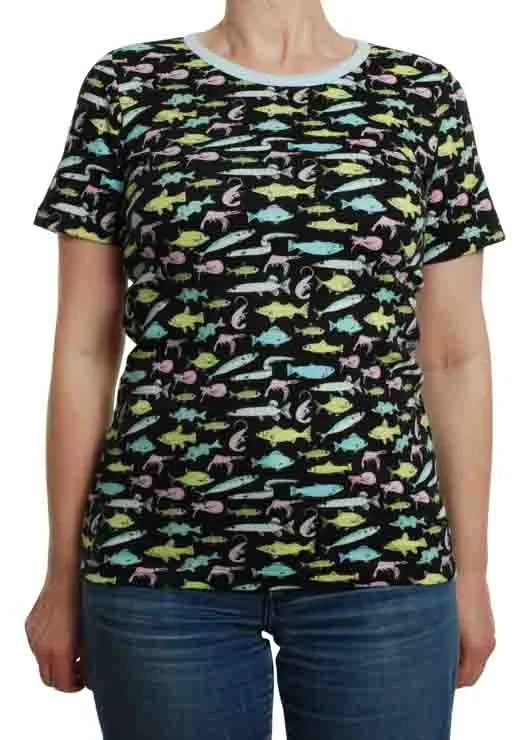 DUNS Short Sleeved T-shirt Adult - Fish Black