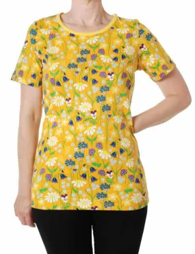 DUNS Short Sleeved T-shirt Adult - Midsummer Flowers Yellow