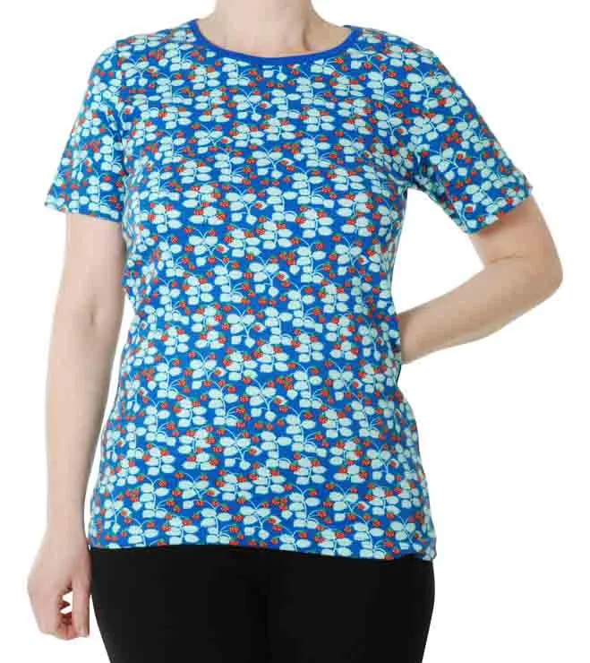DUNS Short Sleeved T-shirt Adult - Strawberries Blue