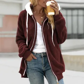 Fleecejacke mit Kapuze für Damen für Wrme und Komfort - Lozenda