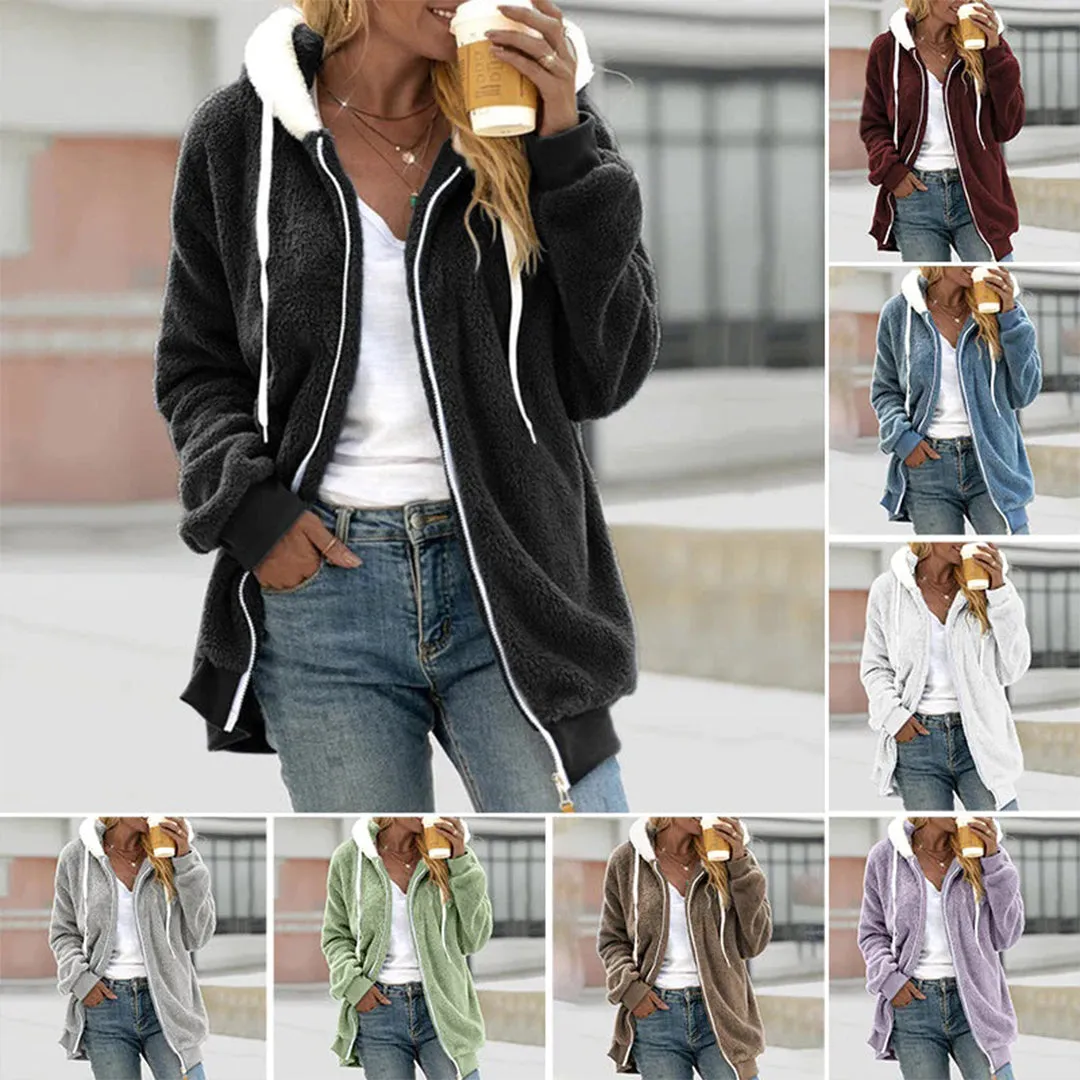 Fleecejacke mit Kapuze für Damen für Wrme und Komfort - Lozenda