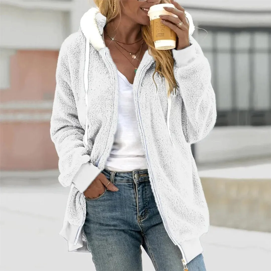 Fleecejacke mit Kapuze für Damen für Wrme und Komfort - Lozenda