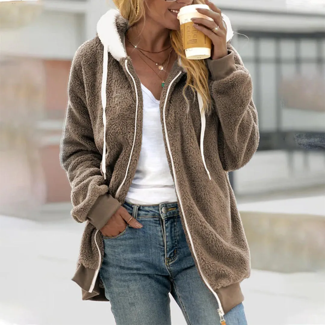 Fleecejacke mit Kapuze für Damen für Wrme und Komfort - Lozenda
