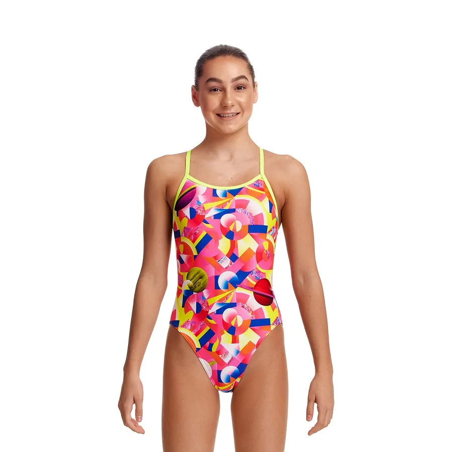 Funkita Girls Single Strap One Piece FS16G- Pink Pluto